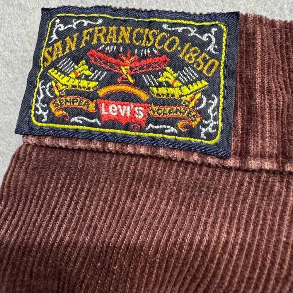 Vintage 1979 Levi's For Men Corduroy Pants Brown San Francisco 1850 Patch 34x30